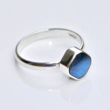 Load image into Gallery viewer, Labradorite Silver Ring Square Design