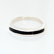 Load image into Gallery viewer, Whitby Jet inlaid Silver Ring