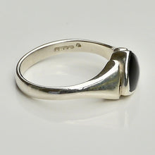 Load image into Gallery viewer, whitby jet handmade silver ring