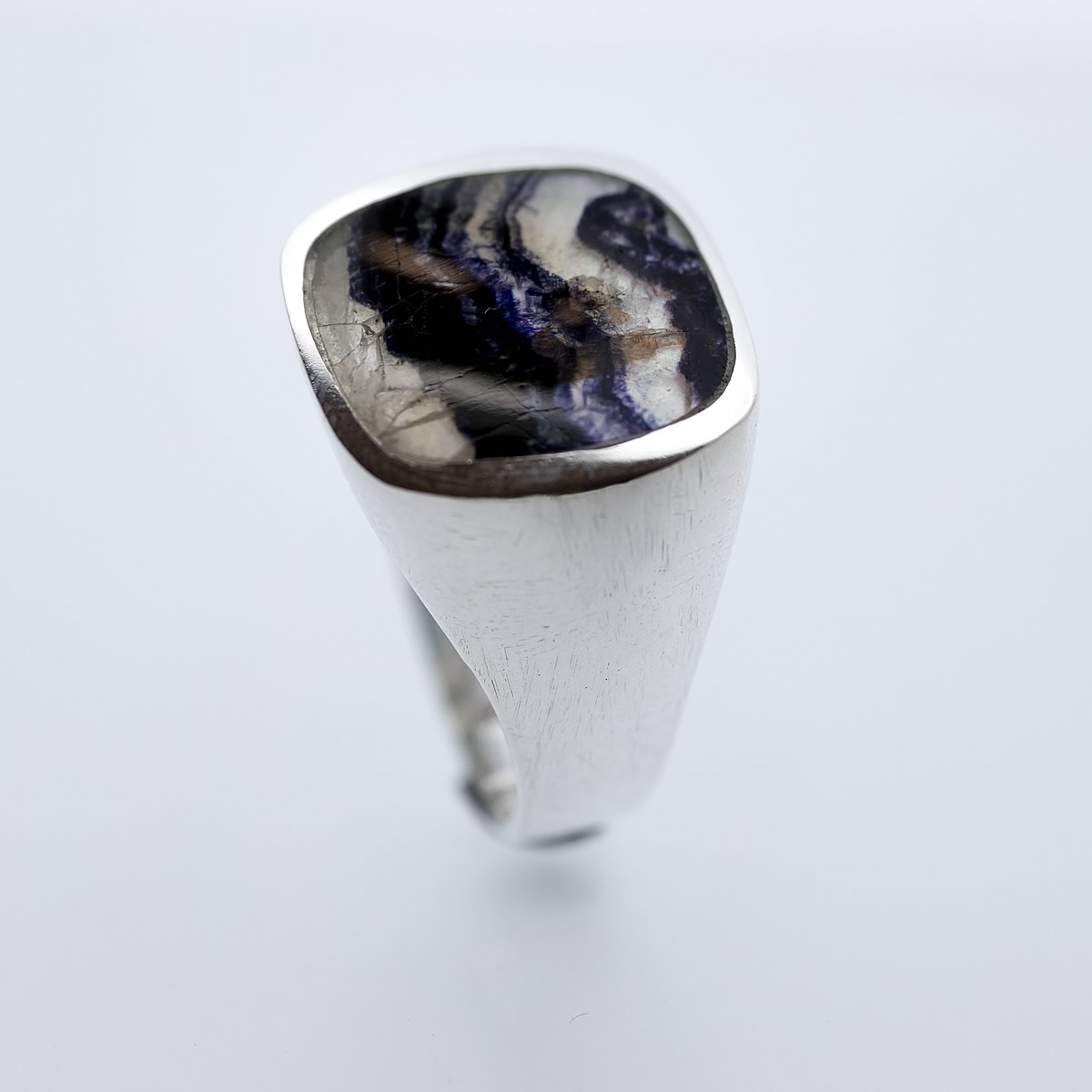 Blue John Gents Rectangle Silver Ring | My Handmade Jewellery UK