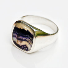 Load image into Gallery viewer, Blue John Gents Rectangle Silver Ring