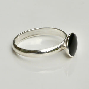 jet silver ring round design