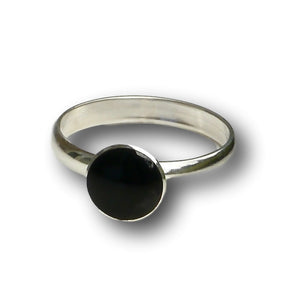handmade sterling silver jet ring