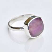 Load image into Gallery viewer, Rainbow Fluorite Ring Square Design