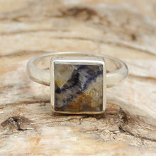 Load image into Gallery viewer, blue john sterling silver ring square design
