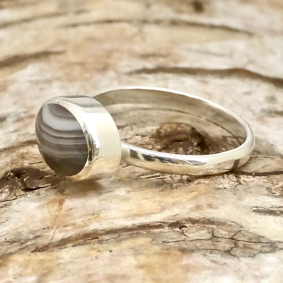Agate sterling silver ring by my handmade jewellery
