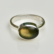 Load image into Gallery viewer, labradorite ring in sterling silver by my handmade jewellery