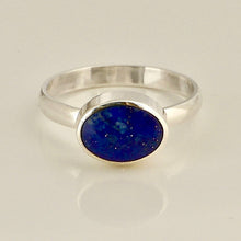 Load image into Gallery viewer, lapis lazuli silver ring oval