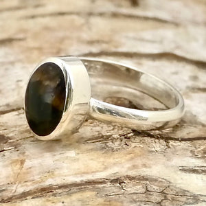 blue john sterling silver ring