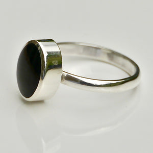 handmade whitby jet silver ring