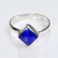Load image into Gallery viewer, Lapis Lazuli Square Silver Ring