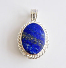 Load image into Gallery viewer, Blue John &amp; Lapis Lazuli Double Sided Pendant