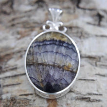 Load image into Gallery viewer, Blue John Pendant with Whitby Jet