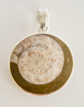 Load image into Gallery viewer, Blue John &amp; Ammonite Double Sided Pendant