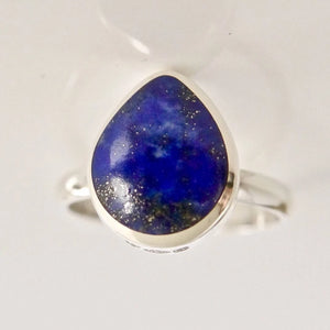 Lapis Lazuli Silver Ring Peardrop Design