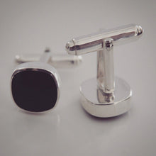 Load image into Gallery viewer, Whitby Jet Cufflinks CF04J