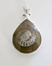 Load image into Gallery viewer, Ammonite &amp; Jet Double Sided Pendant