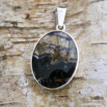 Load image into Gallery viewer, Blue John Pendant Oval Design in Silver by My Handmade Jewellery