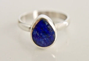 Lapis Lazuli Silver Ring Teardrop design
