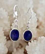 Load image into Gallery viewer, Lapis Lazuli Drop Earrings Oval Design