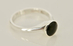 Whitby Jet Silver Ring