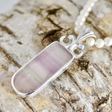 Load image into Gallery viewer, Rainbow Fluorite Pendant Rounded Rectangle Design
