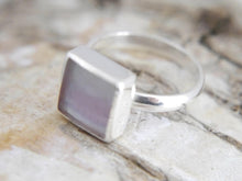 Load image into Gallery viewer, Rainbow Fluorite Silver Ring Square