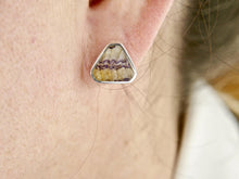 Load image into Gallery viewer, Blue John Triangle Stud Earrings