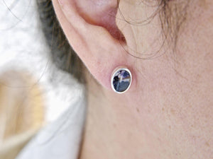 Blue John Oval Stud Earrings