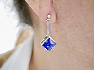 Lapis Lazuli Dangle Drop Earrings