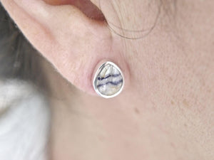 Blue John Silver Stud Earrings