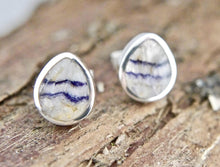 Load image into Gallery viewer, Blue John Silver Stud Earrings