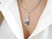 Load image into Gallery viewer, Blue John and Whitby Jet Double Sided Pendant