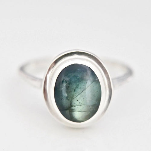 Oval Labradorite Silver Ring