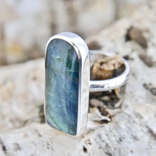 Large Labradorite Silver Ring