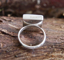 Load image into Gallery viewer, Blue John Square Ring in Silver