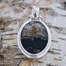 Load image into Gallery viewer, Blue John Oval Pendant with Labradorite on the reverse side.