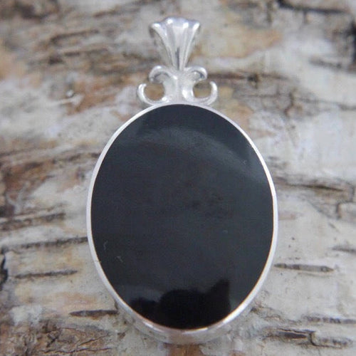 Whitby Jet Pendant with Blue John