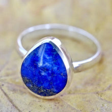 Load image into Gallery viewer, Lapis Lazuli Silver Ring Peardrop design