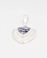 Load image into Gallery viewer, Blue John Pendant in Textured Silver