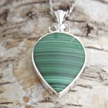 Load image into Gallery viewer, Blue John &amp; Malachite Double Sided Pendant