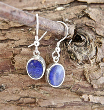 Load image into Gallery viewer, Lapis Lazuli Drop Earrings Oval Design