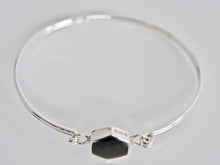 Load image into Gallery viewer, Whitby Jet Silver Tension Bangle