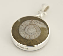 Load image into Gallery viewer, Ammonite &amp; Whitby Jet Double Sided Pendant