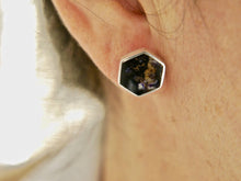 Load image into Gallery viewer, Blue John Stud Earrings Hexagon Design