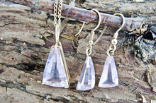 Load image into Gallery viewer, Pink Quartz Earrings in 9ct Gold