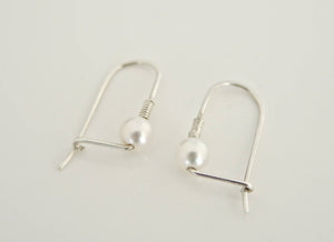 Pearl Silver Drop Earrings