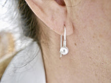 Load image into Gallery viewer, Pearl Silver Drop Earrings