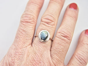 Labradorite Oval Silver Ring