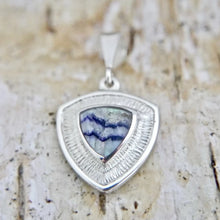 Load image into Gallery viewer, Blue John Silver Triangle Pendant